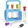 image:imagehand2mind Starter Science Lab  Flat Bottom Test Tubes with Lids Six Tube Rack for Kids Experiments
